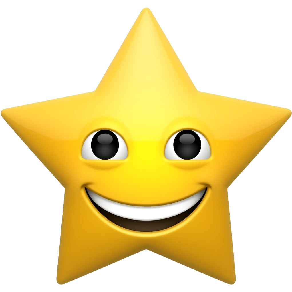 necesito un emoji en el que se vea una sonrisa perfecta, brillante, y que salga alguna estrellita que demuestre que esta limpia emoji