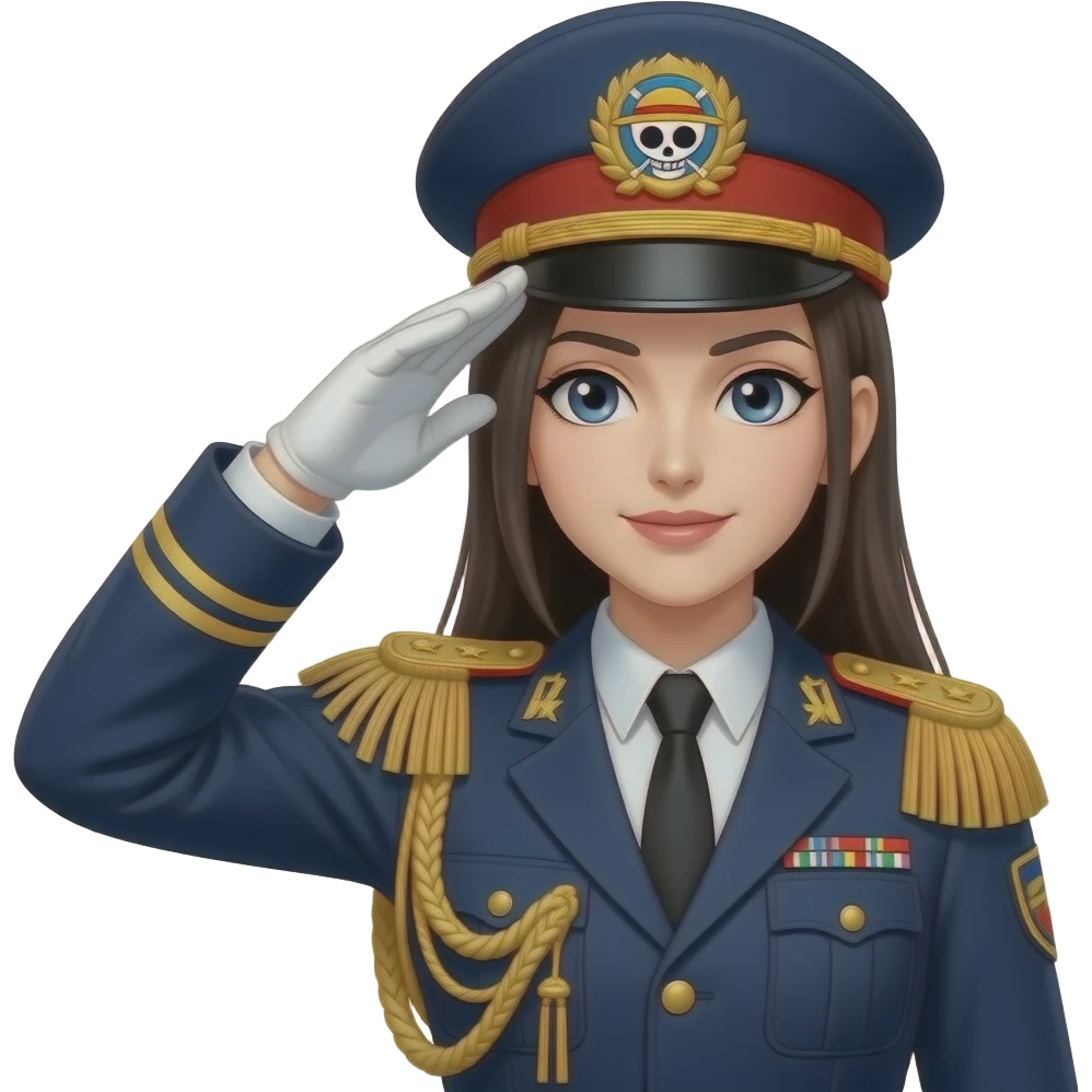Boa Hancock from One piece as female military general salute emoji