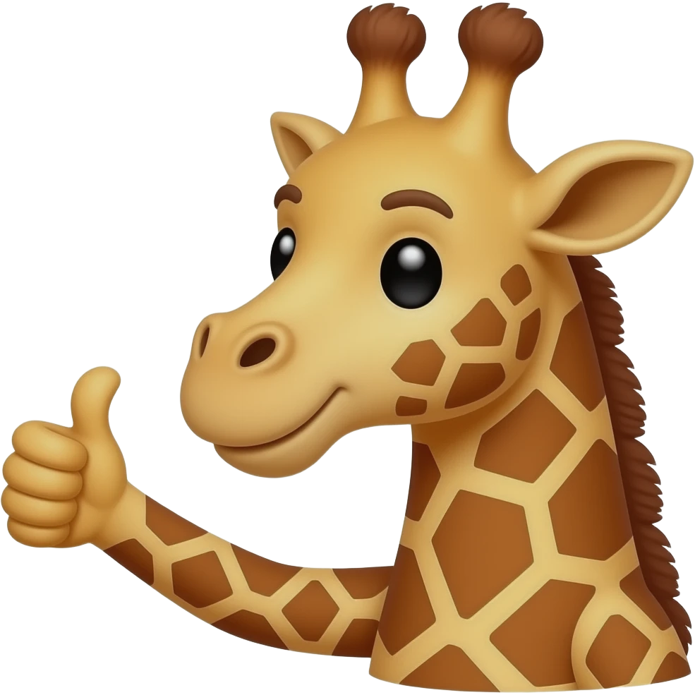 Einfacher Giraffenkopf mit daumenhoch emoji