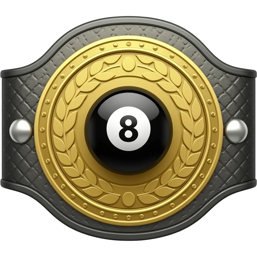 championship belt themed around 8 ball pool emoji