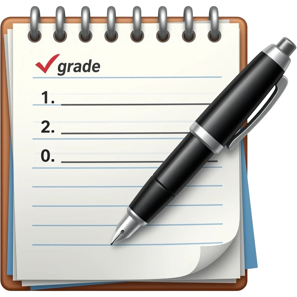 Ручка тетрадь оценка экзамен emoji