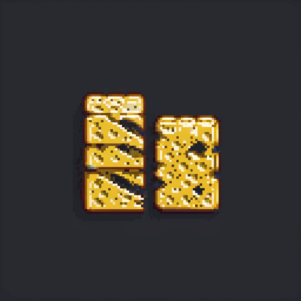 Swiss cheese slices stacked, each with holes, pixel art, representing cybersecurity layers, digital background, retro game style emoji
