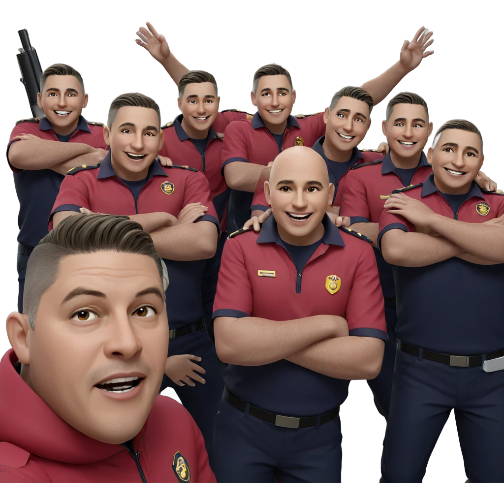 boys in uniform with smiles emoji
