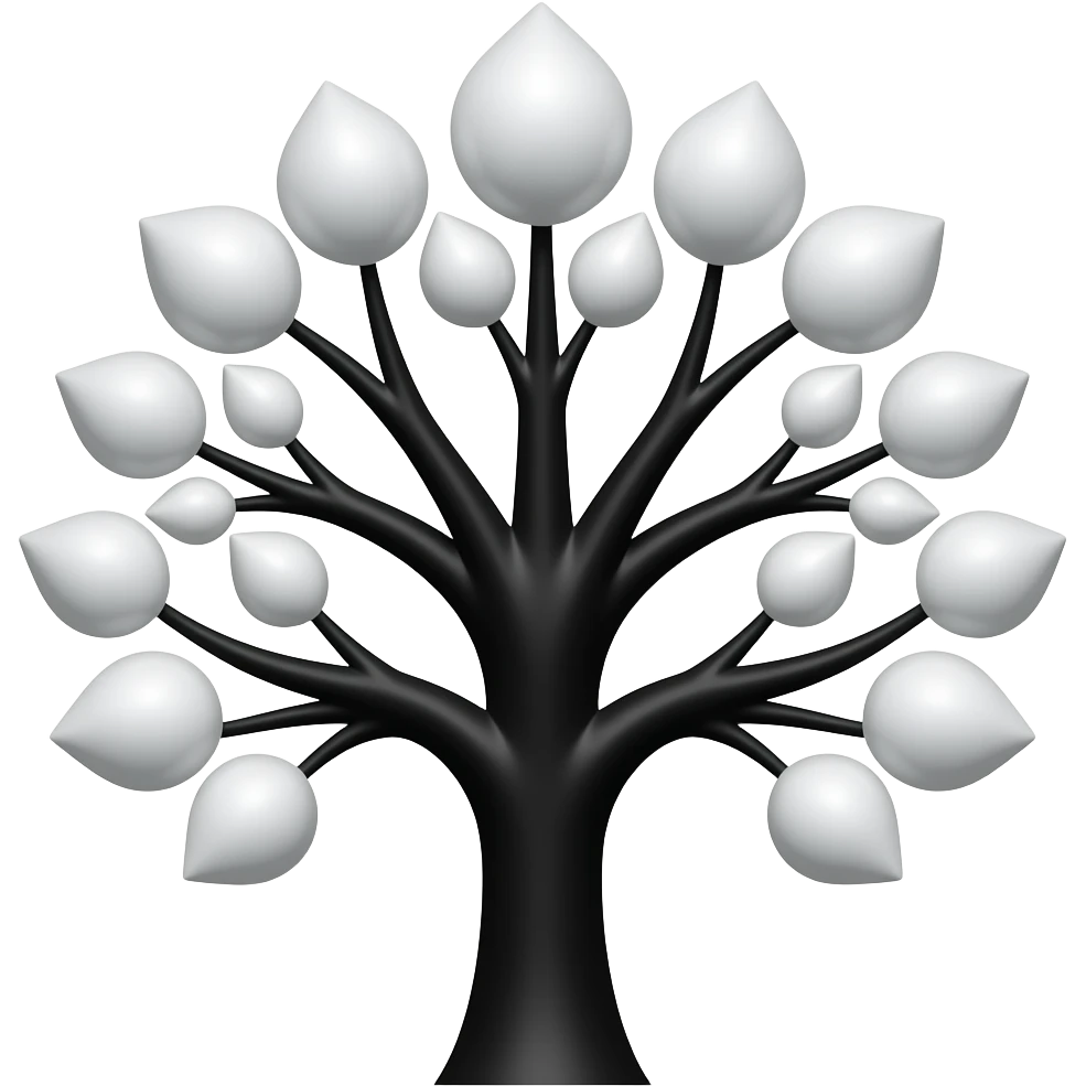 Black and white Tree very chic only made with big points and no leeves emoji