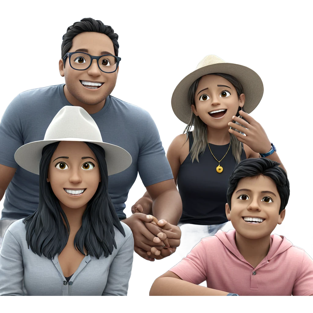 happy friends under cloudy sky emoji