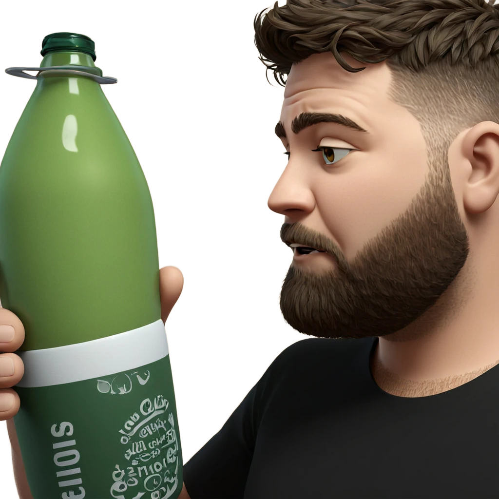 bearded man with drink emoji