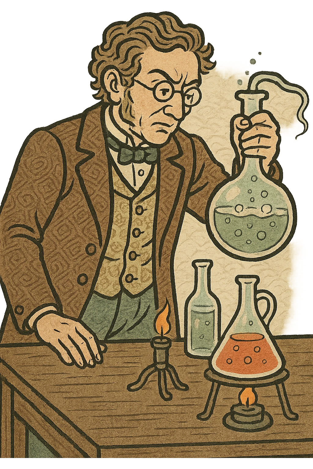 a victorian scientist carrying out an experiment  emoji