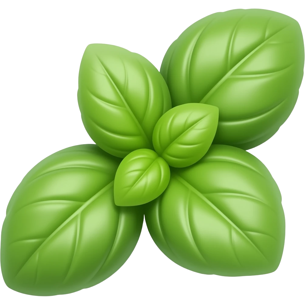 soft pink green Basil leaves, transparent background inspired by barbie colour pallete emoji