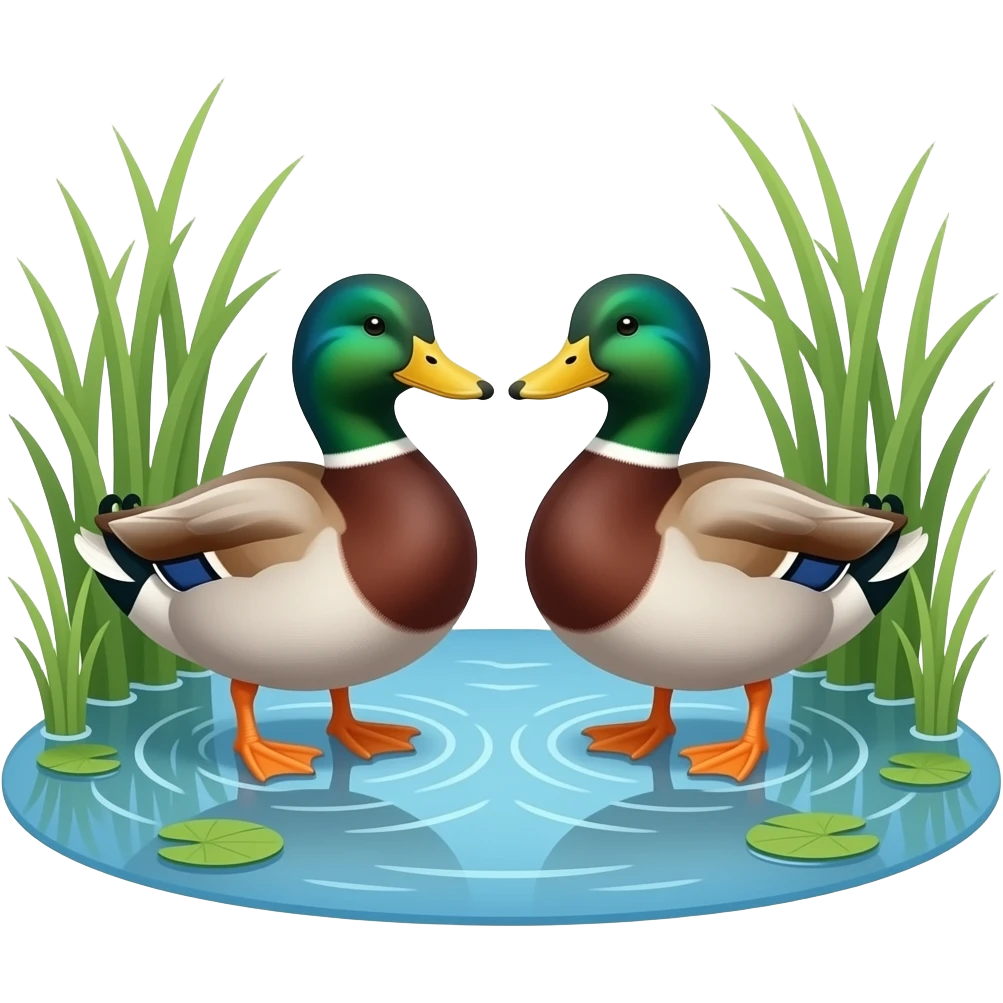 Two Autistic ducks on a pond emoji