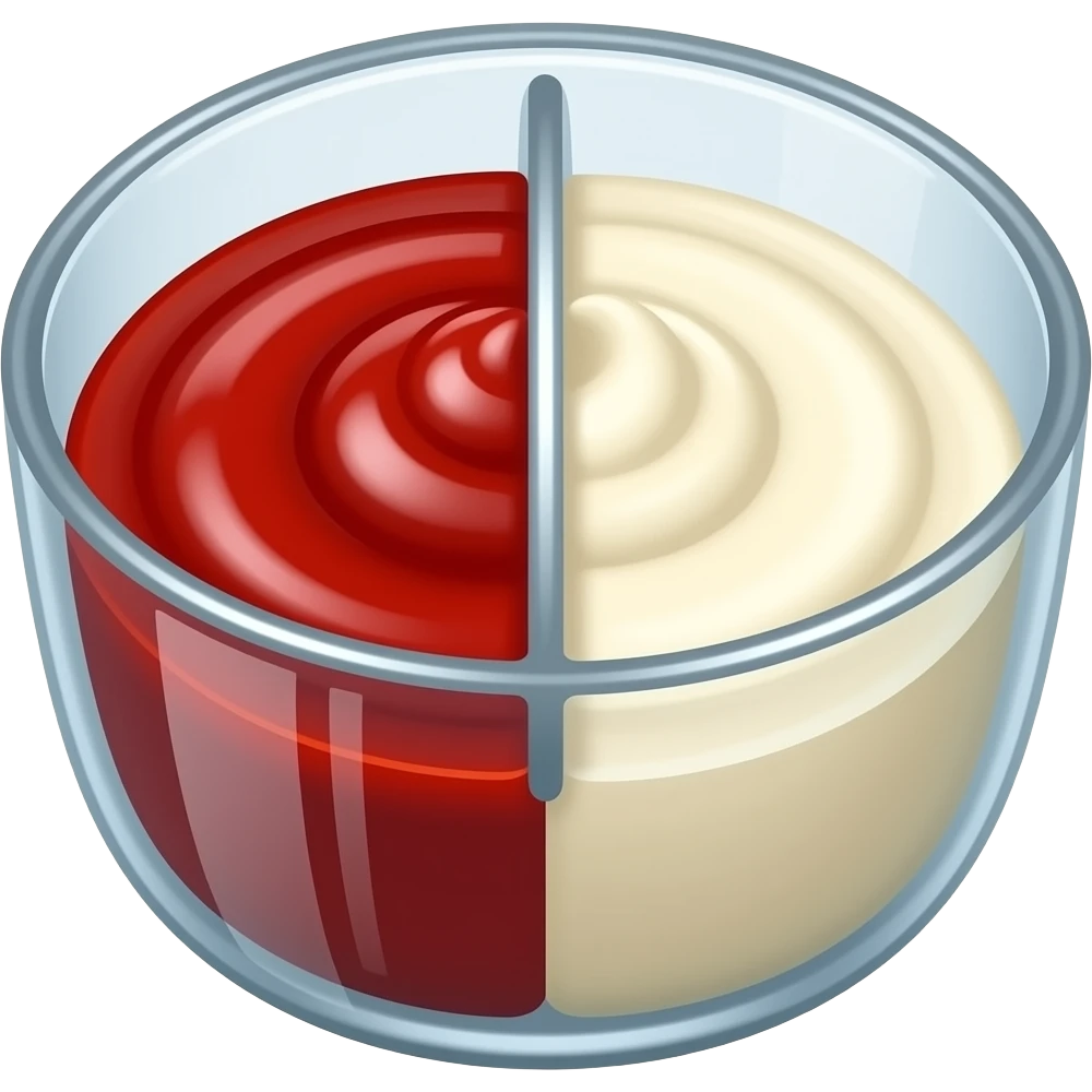 sauce dip try filled one side with ketchup and second with mayonis emoji