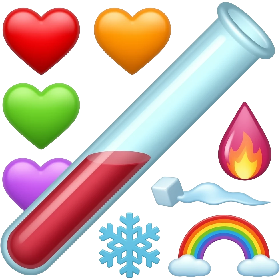 🧪❤️🧡💛💚🩵💙💜🩷🩸💧🔥🌊☄️❄️🧊🫧🌈 emoji