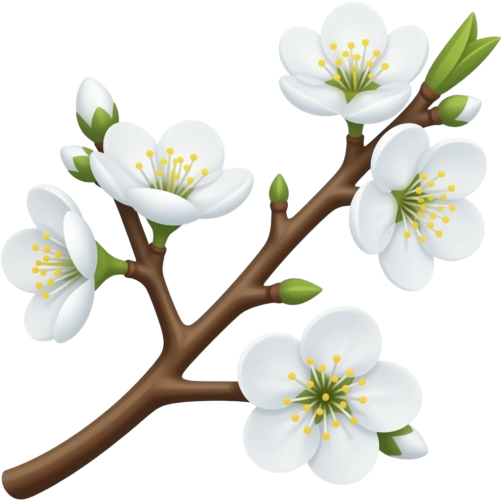 цветы вишни белые на ветке emoji