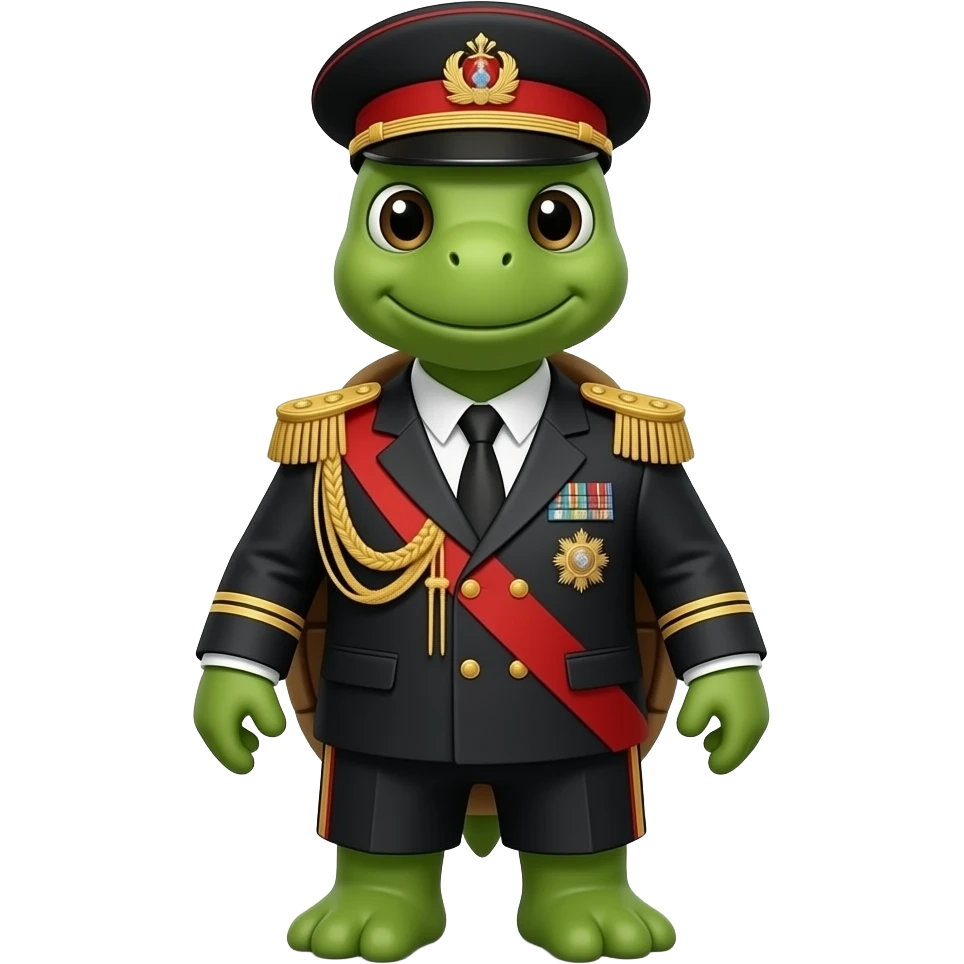 Tortuga con traje de dictador veis emoji