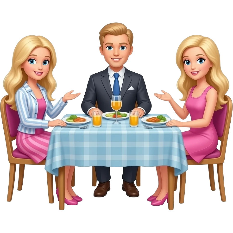 cozy Barbie dinner emoji