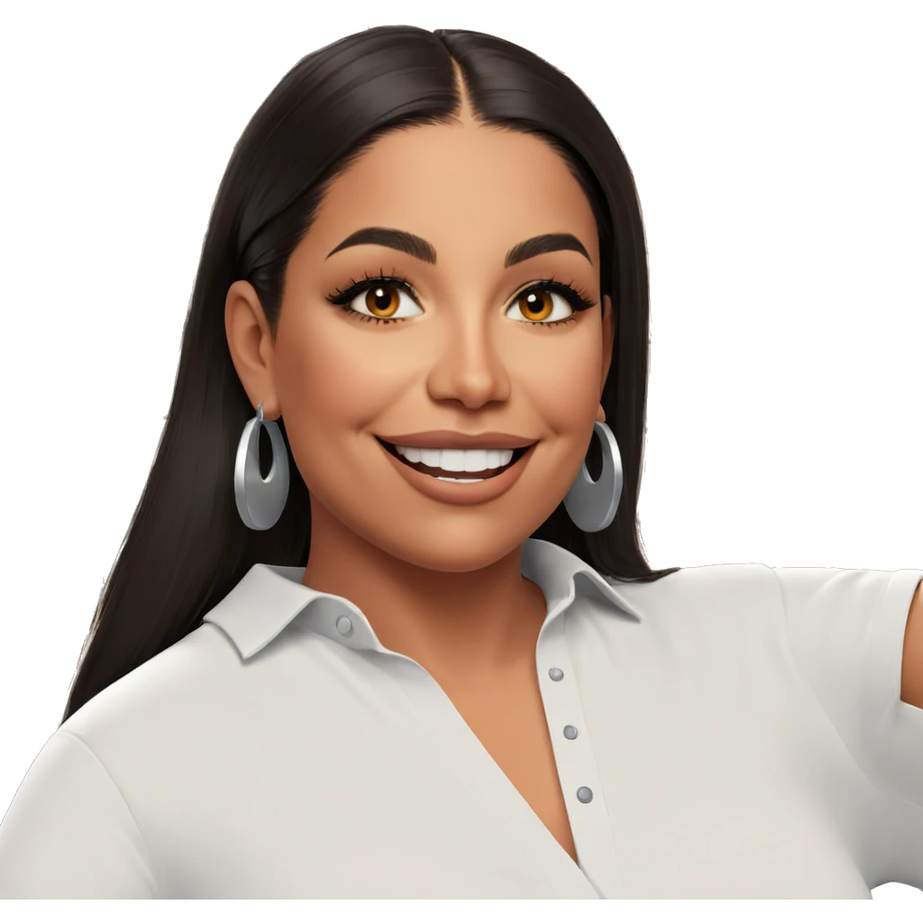 smiling girl in white shirt emoji