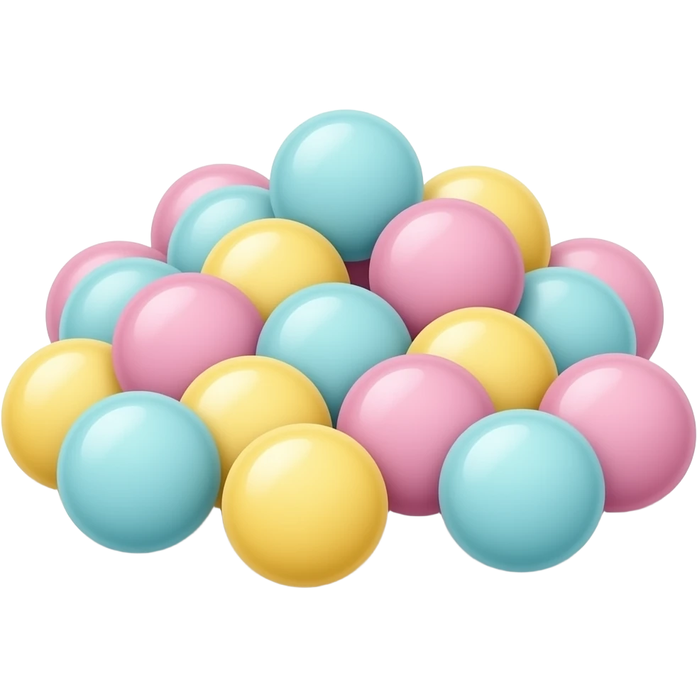 Pile de bonbons ronds multicolore pastel clair, turquoise mauve rose jaune emoji