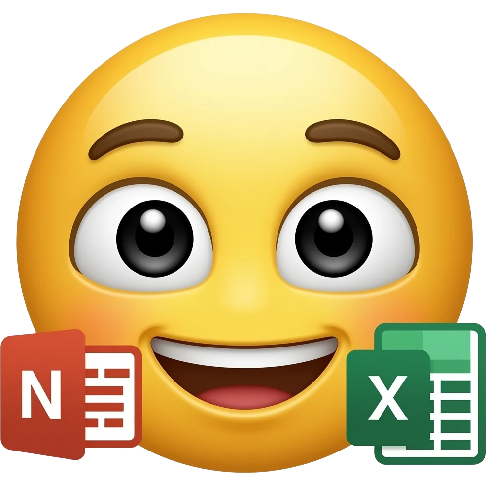 An emoji that combined the PPT and Excel symbols, with their respective colors emoji