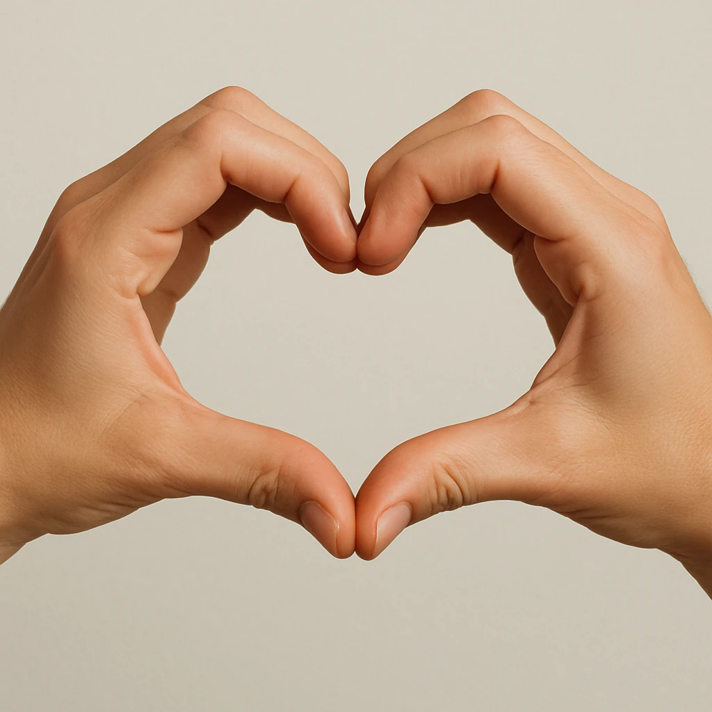 heart shaped hands emoji