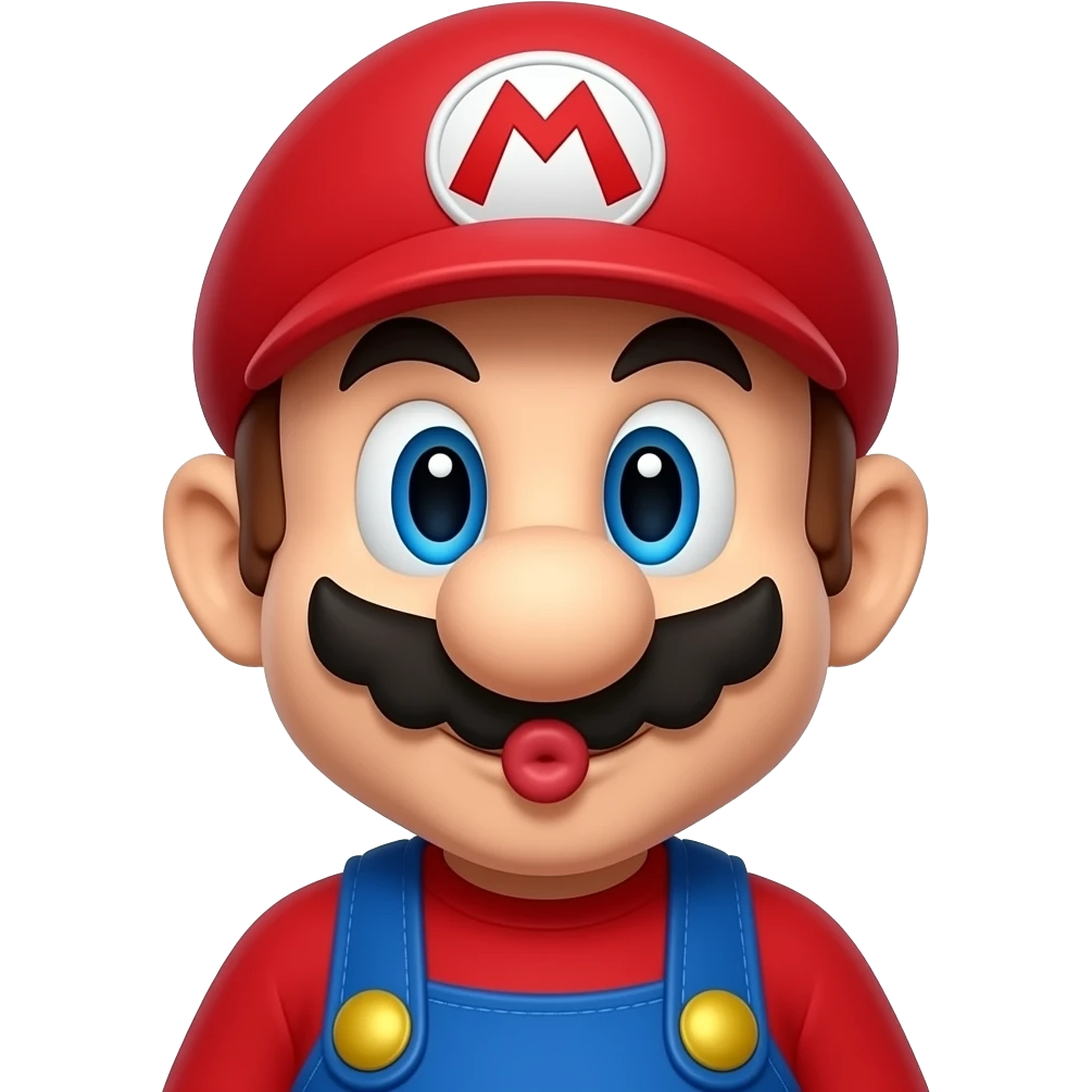 Mario + 😘 emoji . emoji