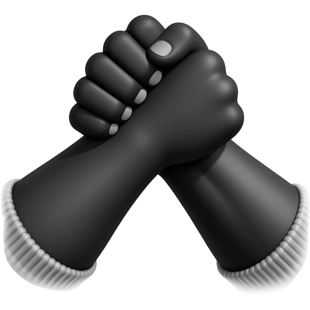 two black arms wrestling emoji