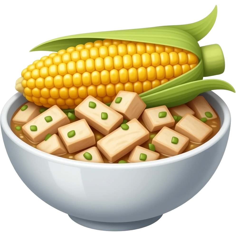 Street corn off the cob diced chicken  and rice bowl emoji