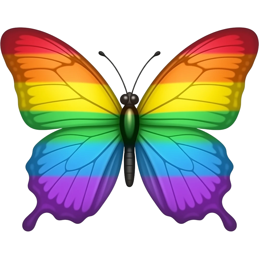 rainbow butterfly emoji