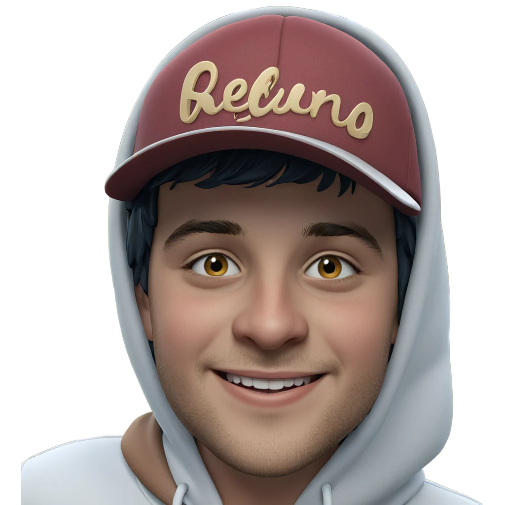 smiling boy with hat outdoors emoji