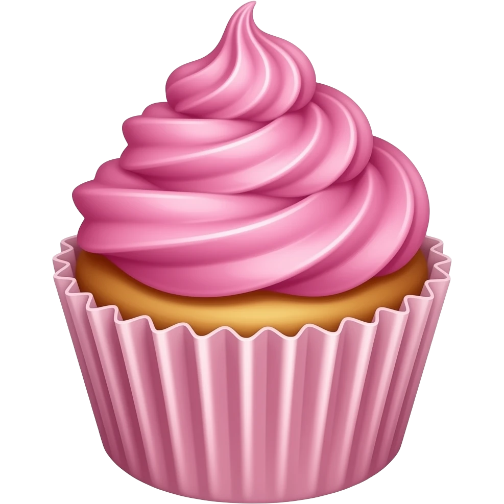 Cupcake with pink icing emoji