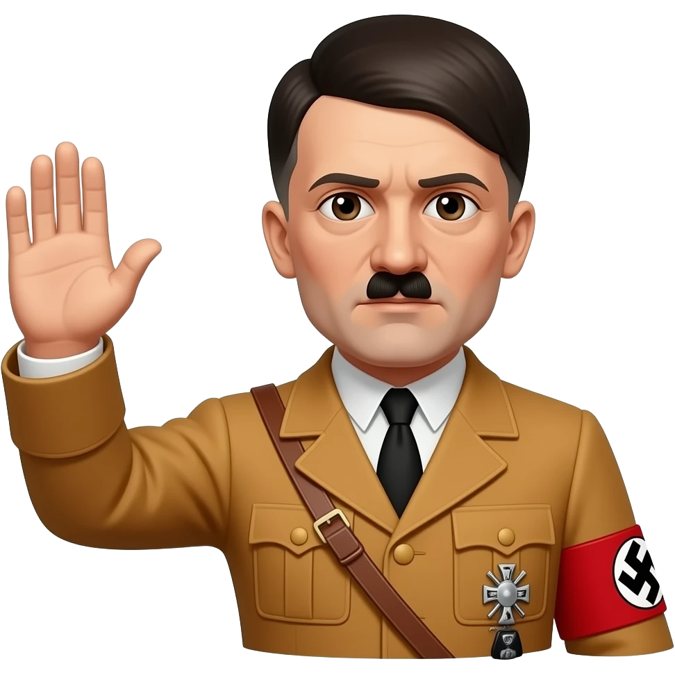 Adolf Hitler mit einer hand in der höhe emoji