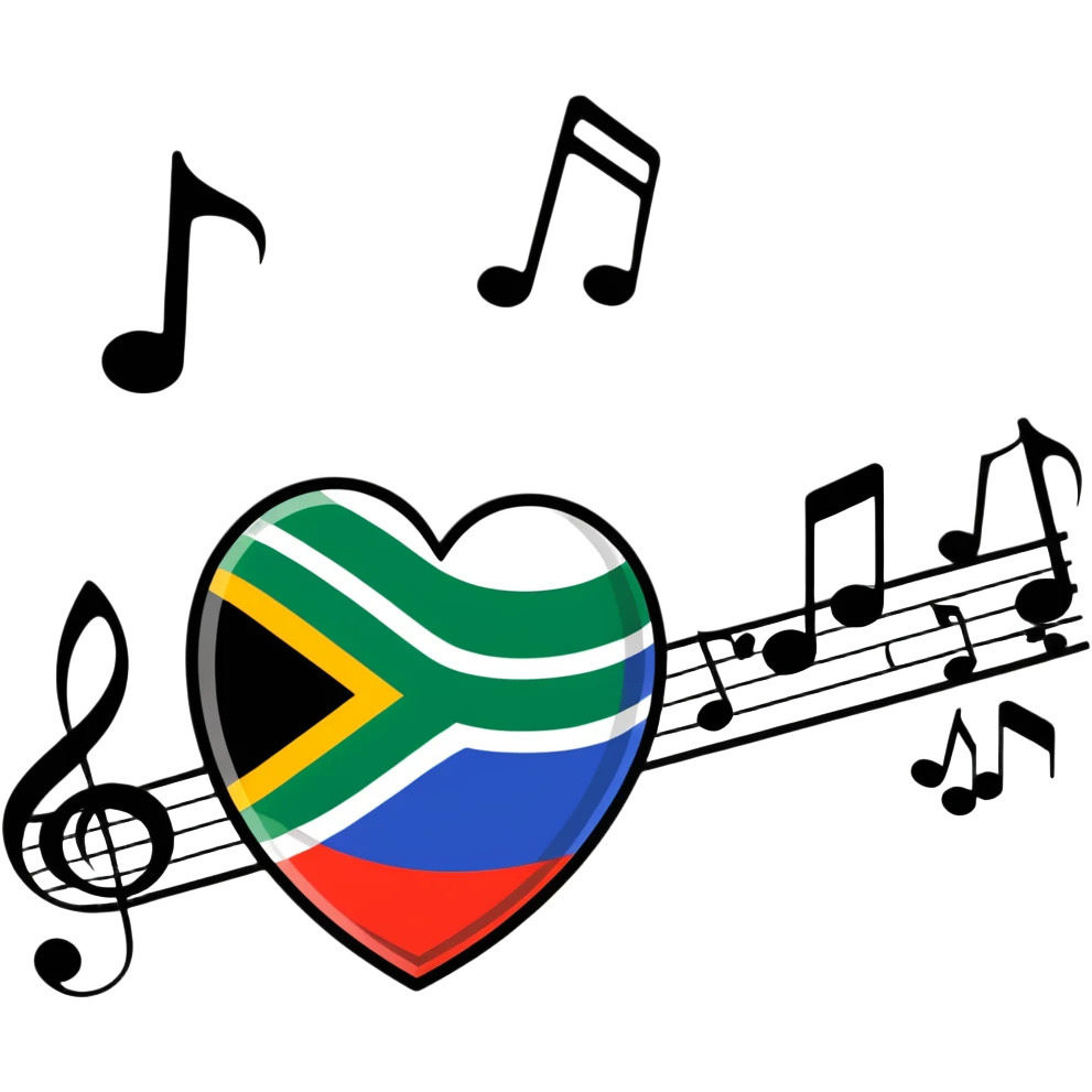 South African flag with musical notes emoji