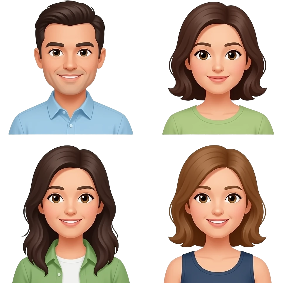 2 men and 4 women emoji
