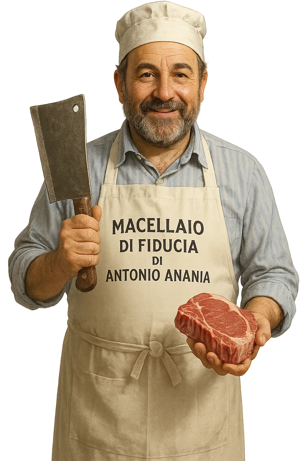 uomo Macellaio chiamato "Macellaio di Fiducia di Antonio Ananìa" emoji