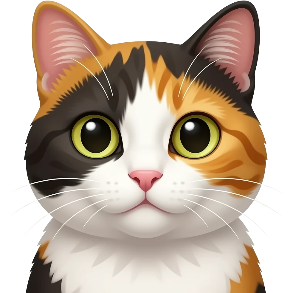 calico cat head and neck emoji