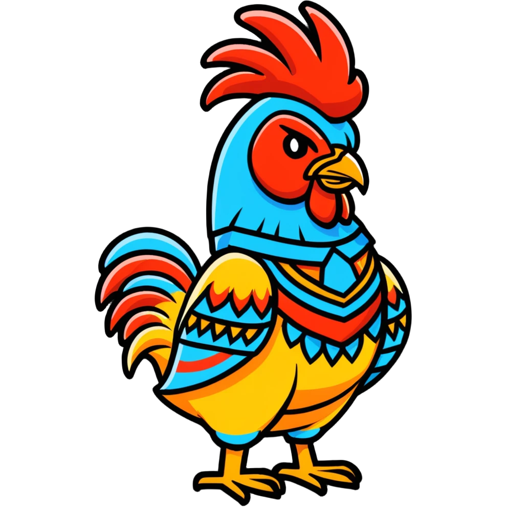 rooster shaman emoji