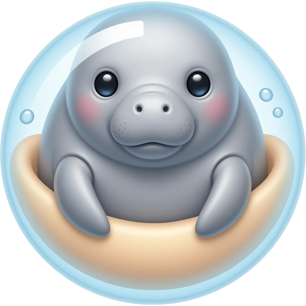 Newborn manatee in a womb emoji