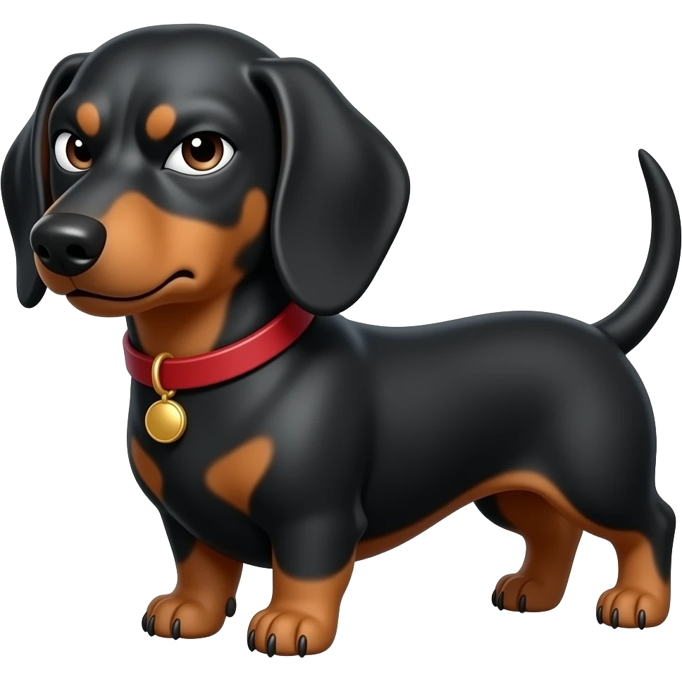 angry side eye dachshund with attitude emoji