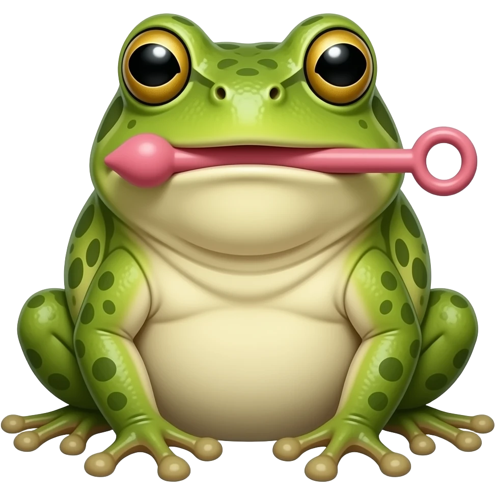 Bufo frog with sex toy in mouth emoji