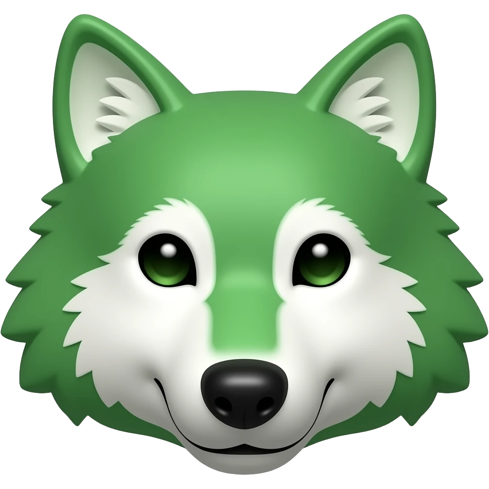 Green wolf face emoji