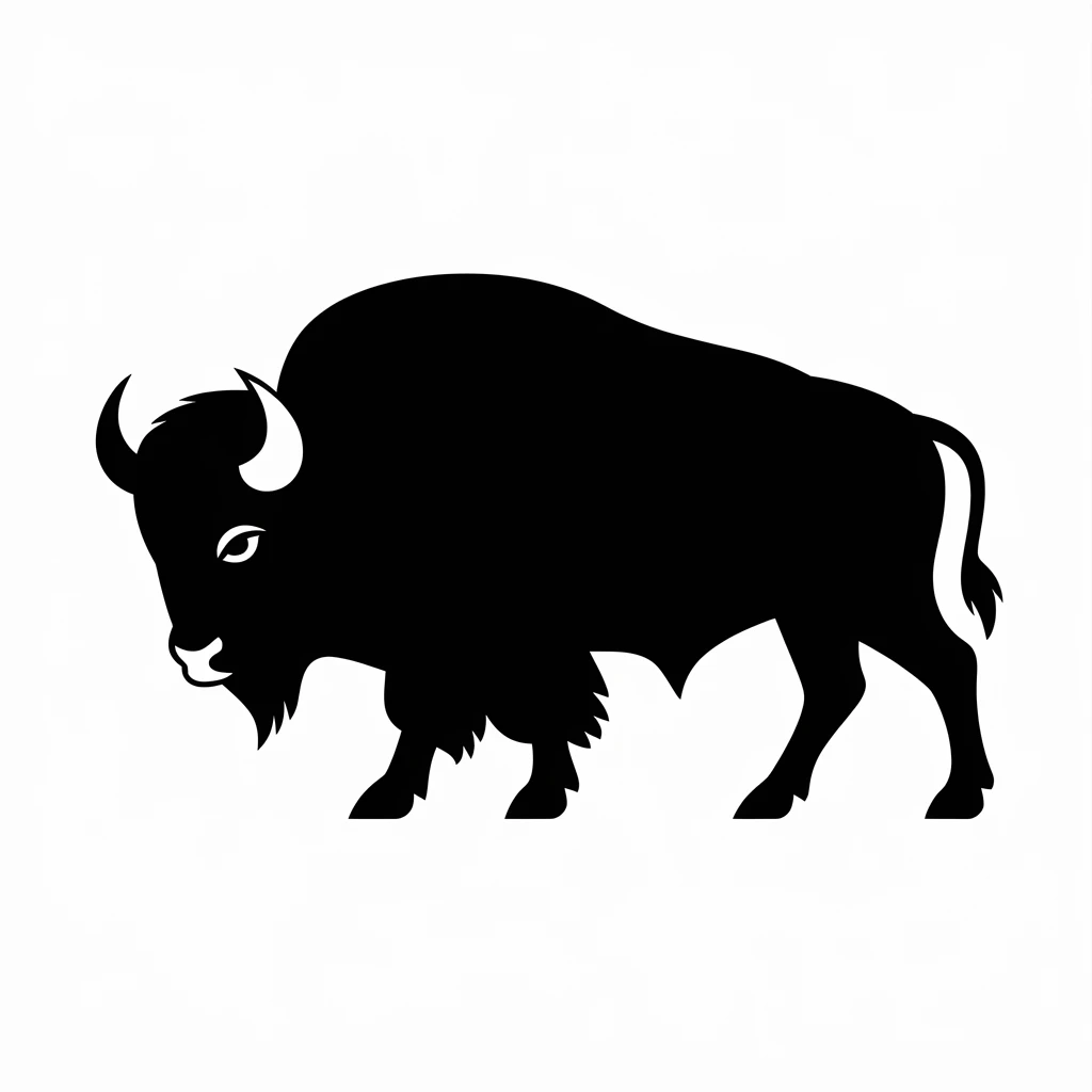 Bison icon black silhouette emoji