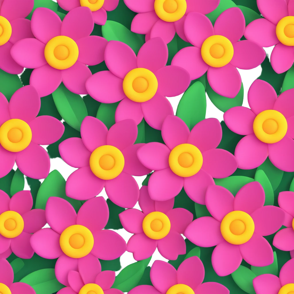 pink flowers with yellow centers, cute and playful design emoji