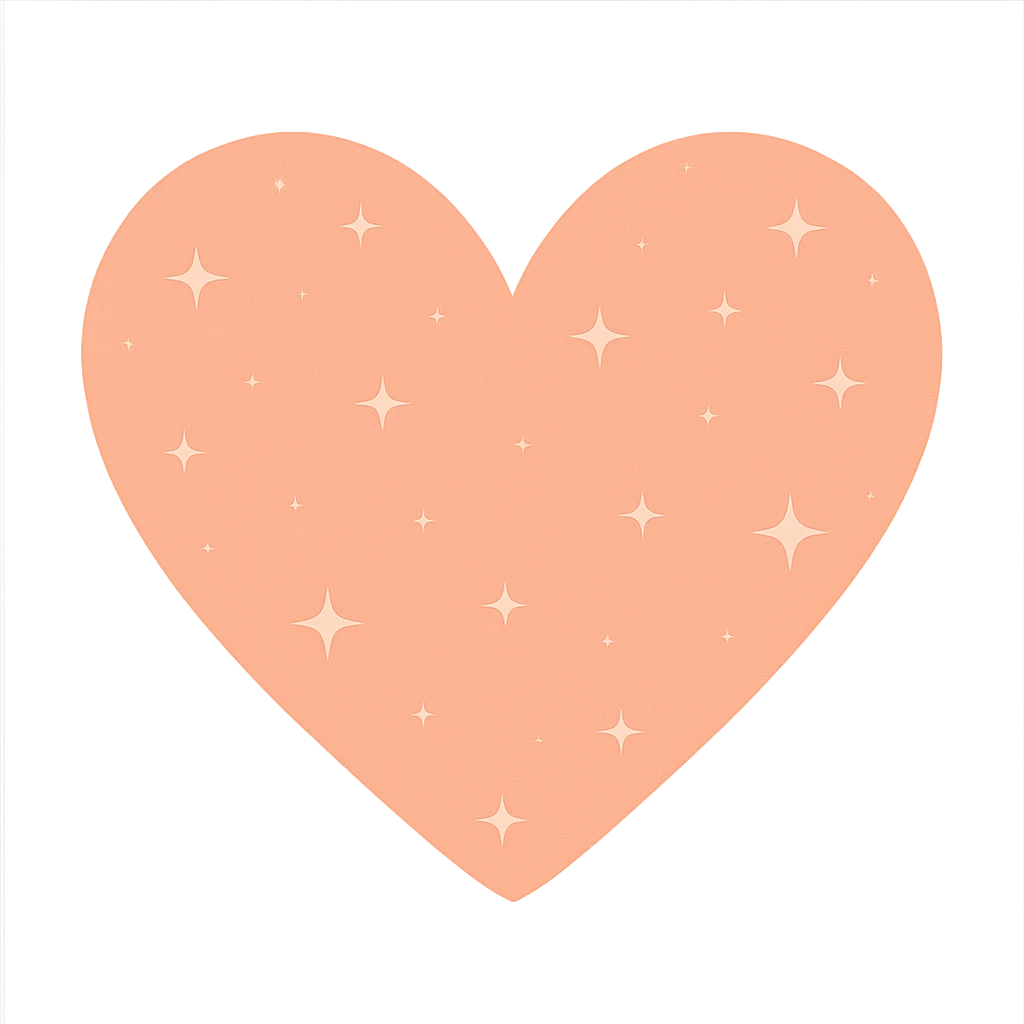 heart with a subtle star pattern, clean digital illustration emoji