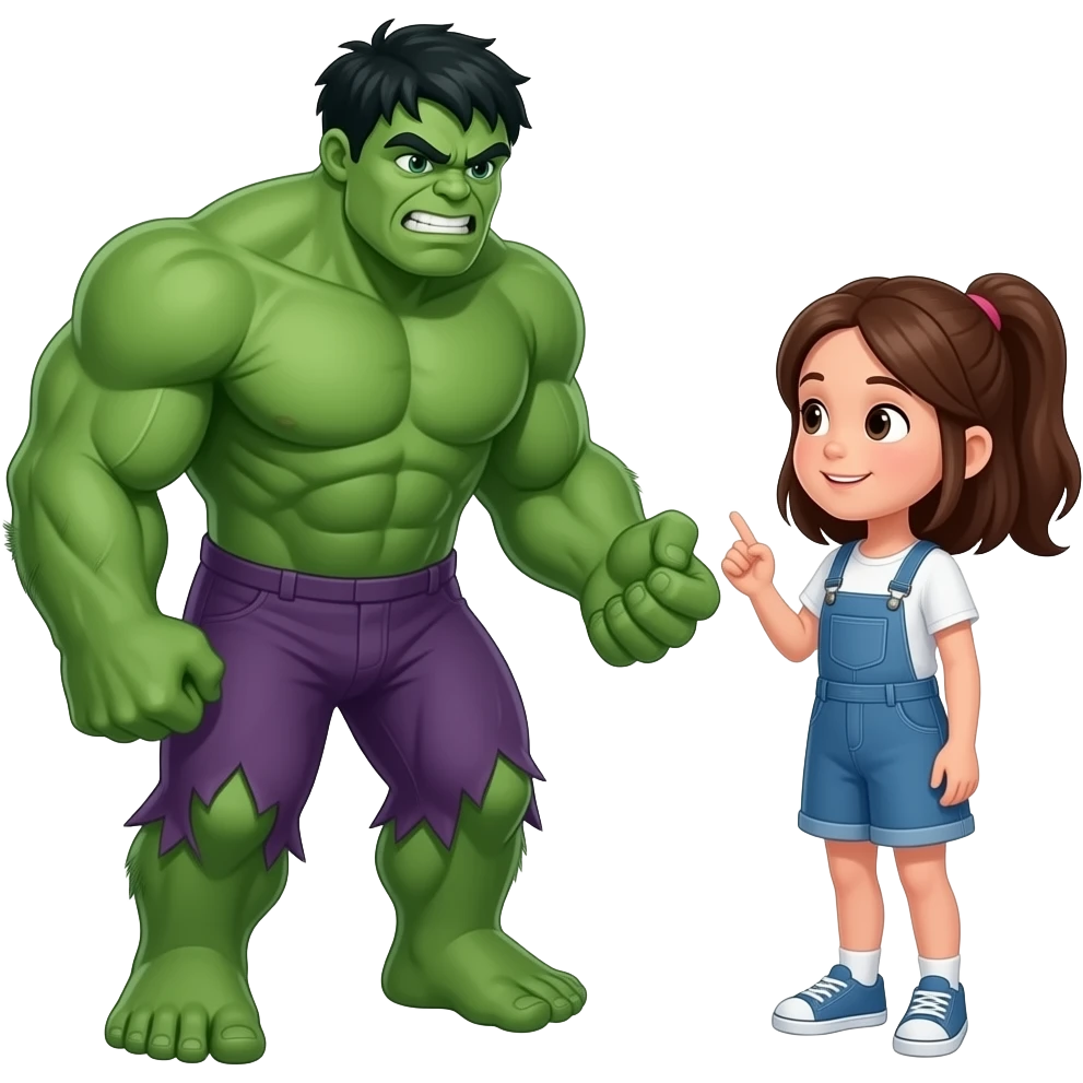 Hulk taking to a girl emoji