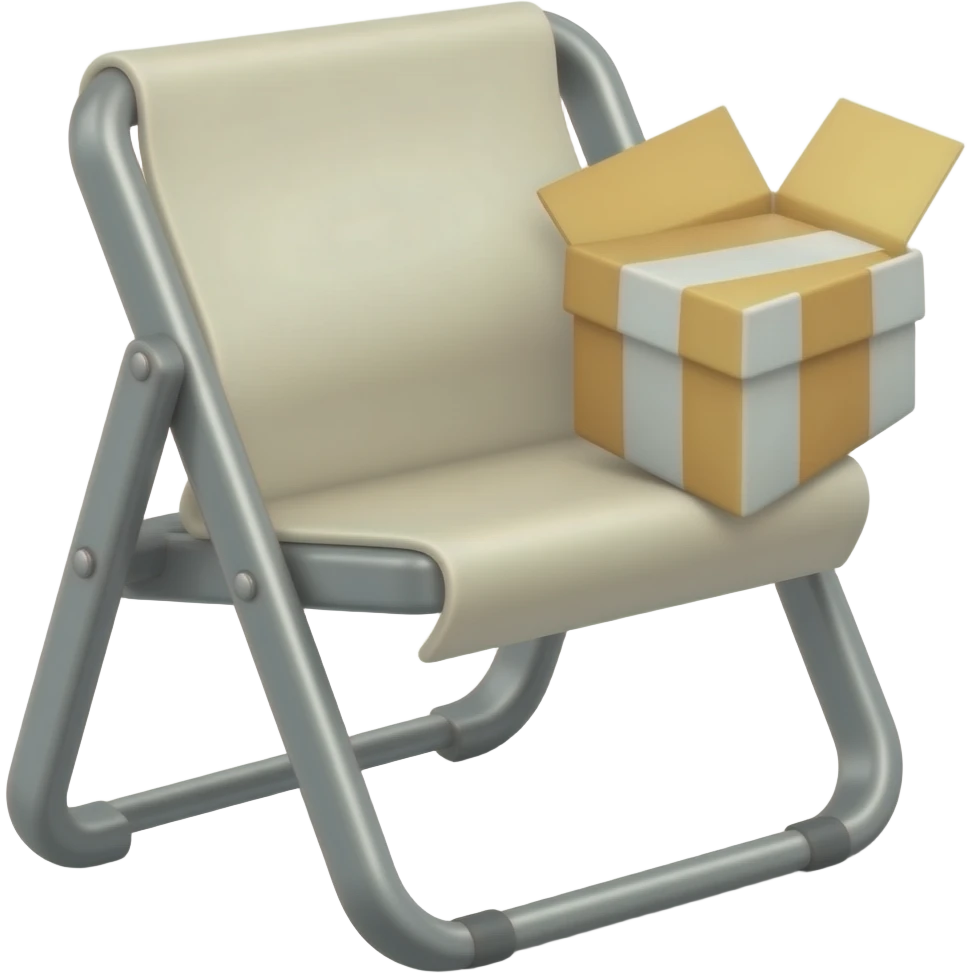 a folded holding chair emoji