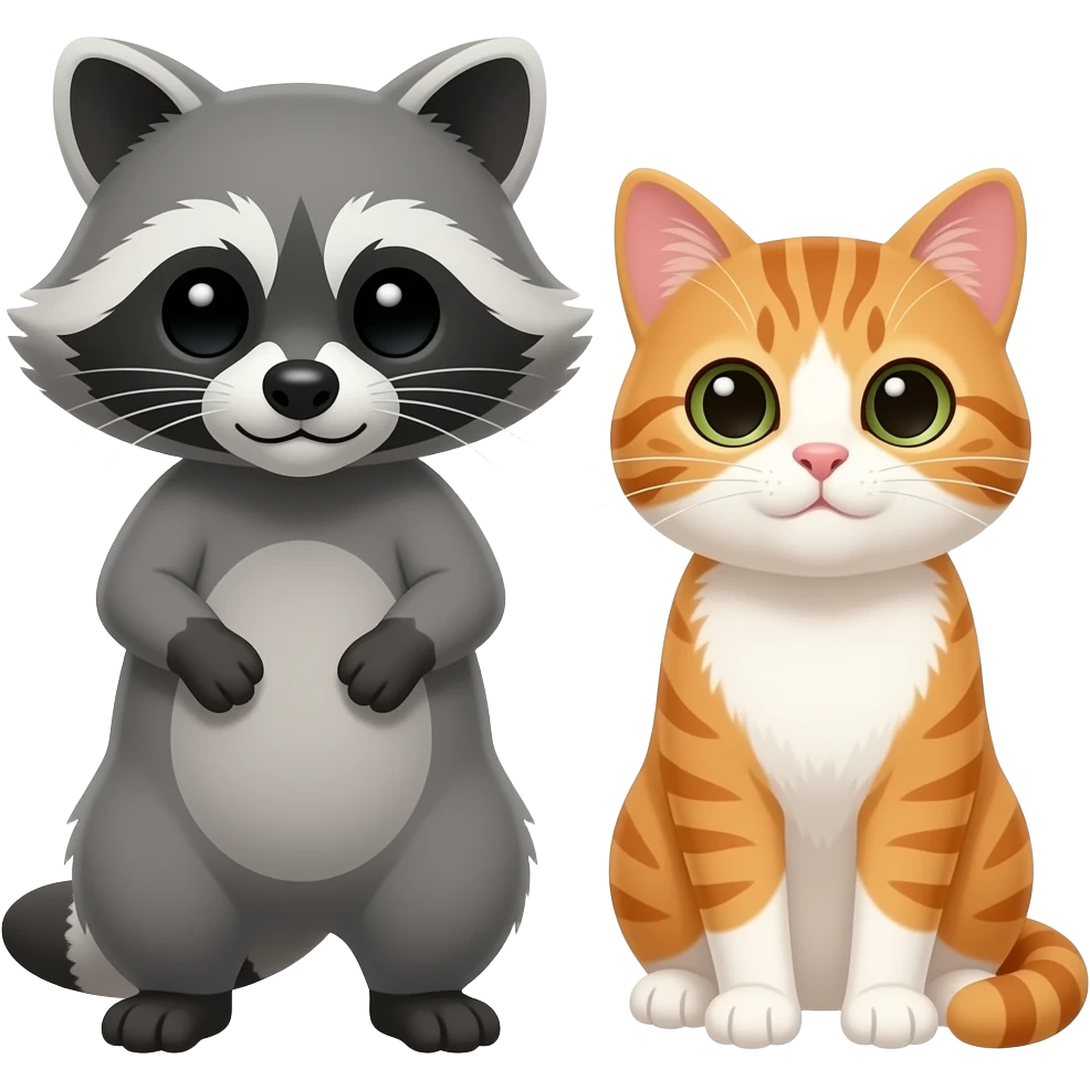 raccoon and cat emoji