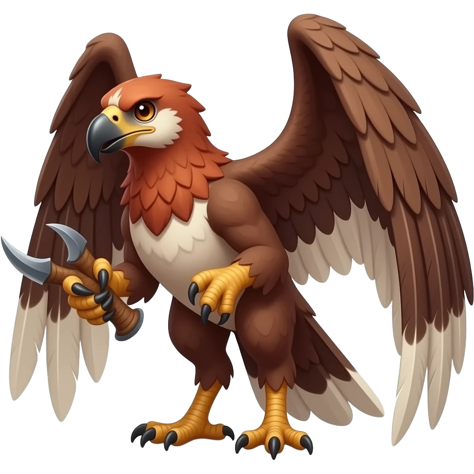 Beaked beaky talon-using red-brownish-gryphon-griffin-GriffSnuff-animal-hybrid-creature emoji