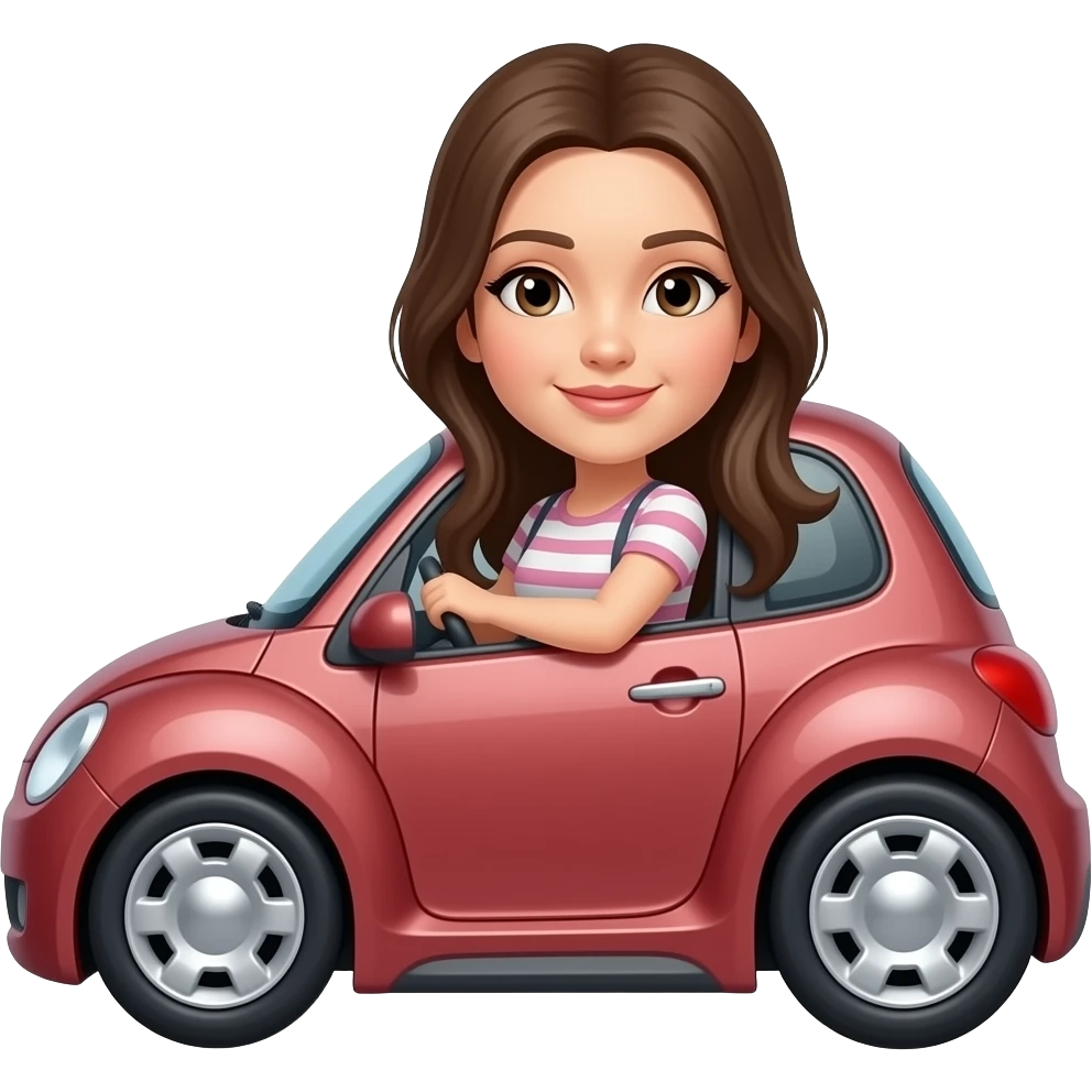 Girl with car emoji