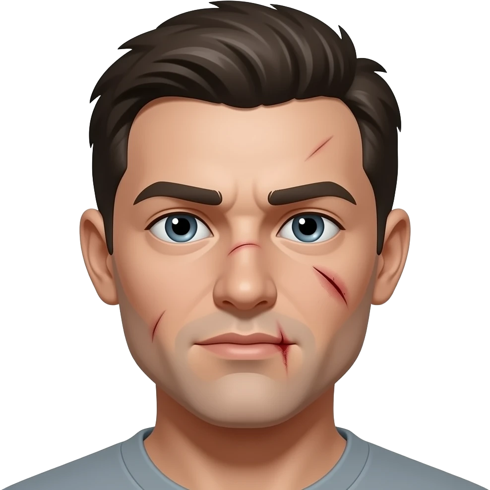얼굴 피부에 상처 emoji