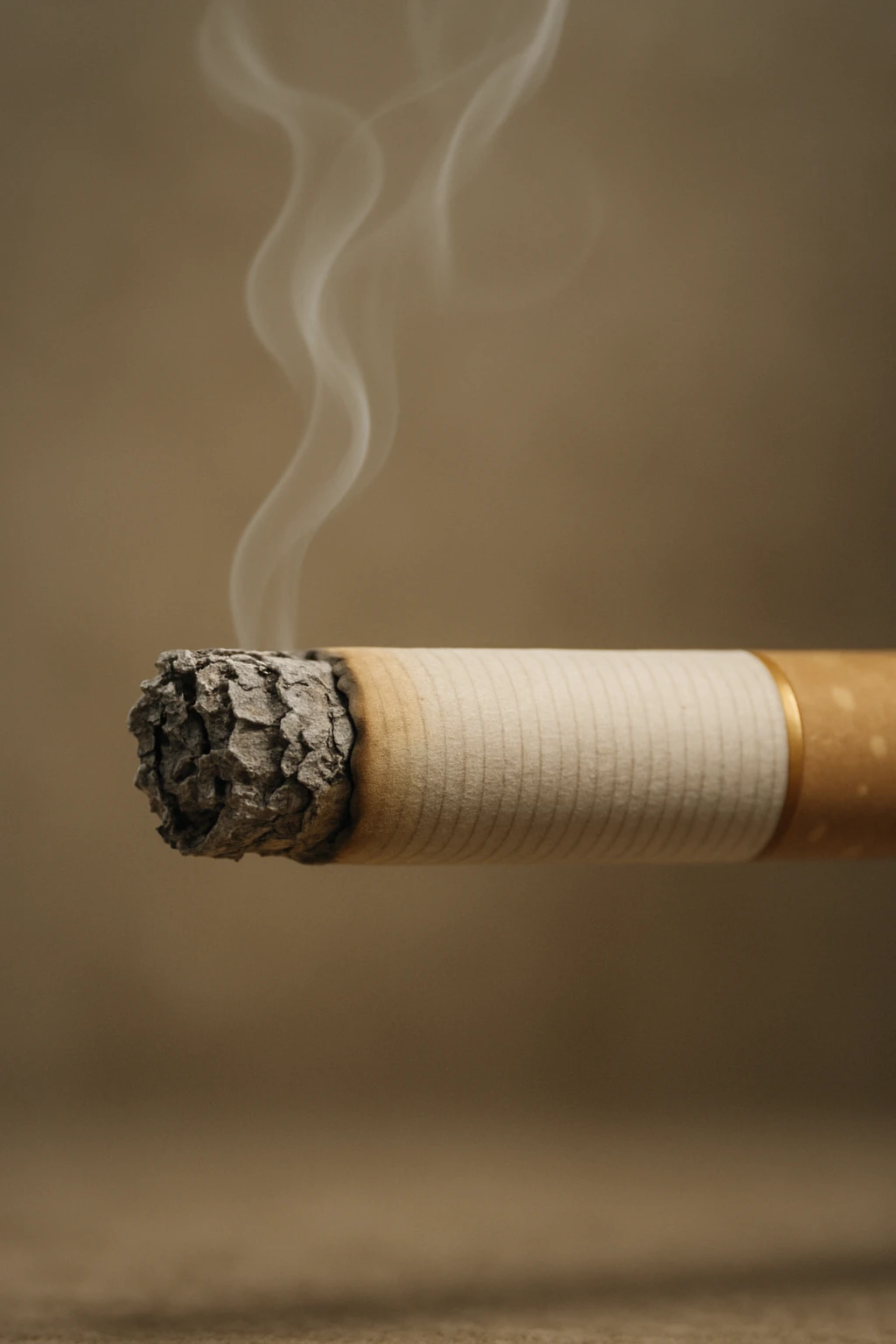 realistic style detailed cigarette, visible ash, curling smoke emoji