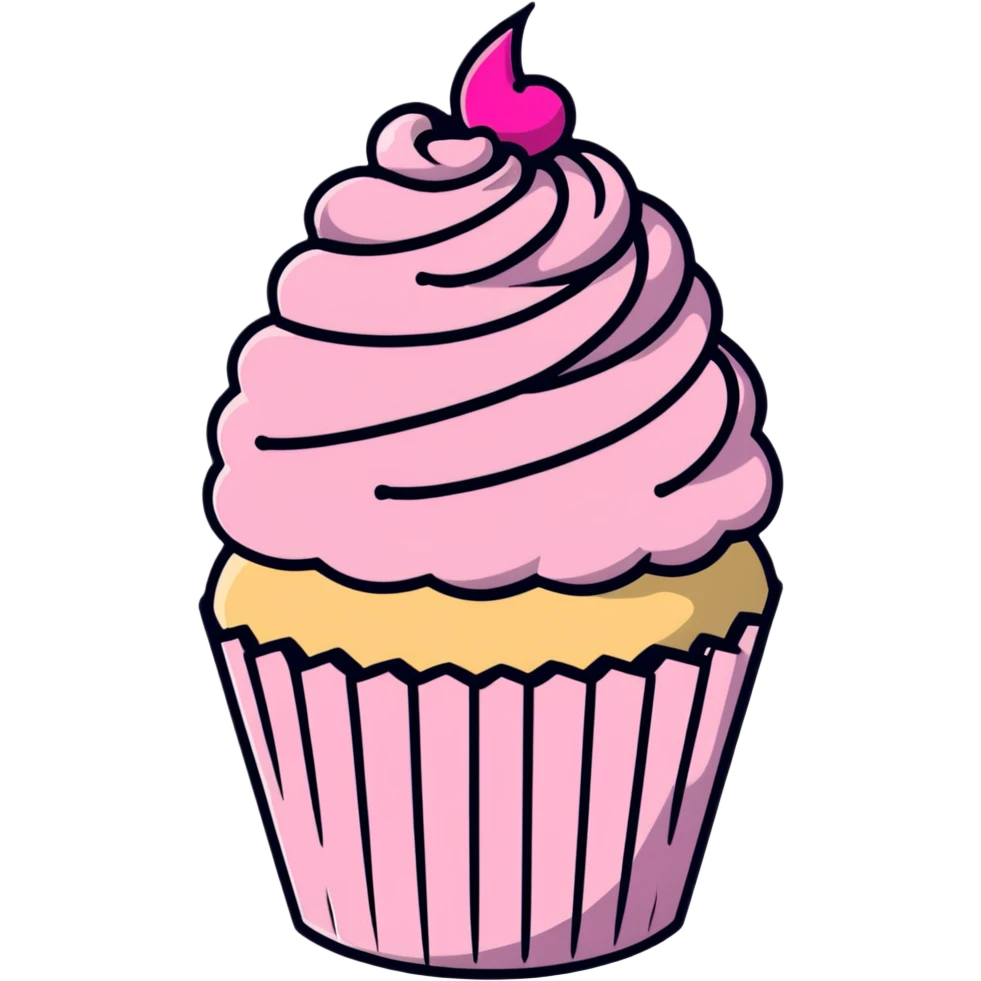 cupcake with pink icing emoji