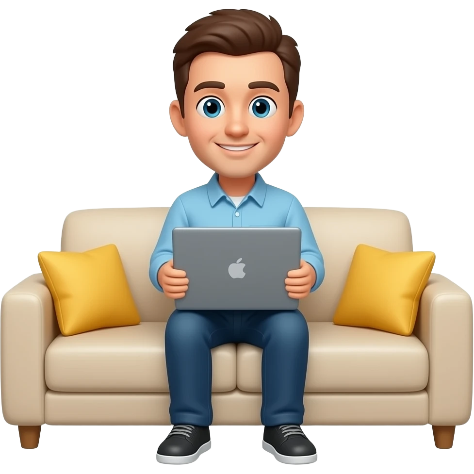 working from home in the sofa emoji